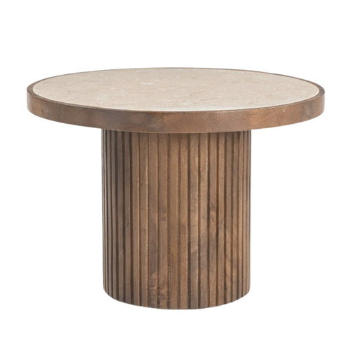 DÉJA Living Salontafel Tervo - Donkerbruin Marmer - Ø60cm