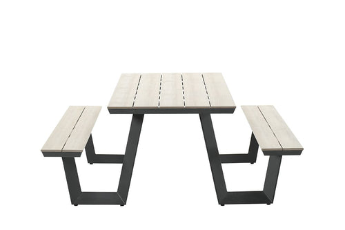 Bell picknick set - 200x178 cm - carbon black - light teak vironwood - vtwonen shop
