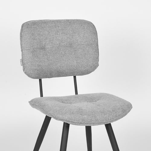 Label51 Eetkamerstoel Lux - Grijs Stof - Zithoogte 50cm - Set van 2 - vtwonen shop