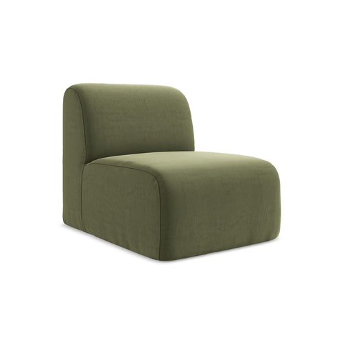 LaMiaSofa Bankmodule midden Cervo - velours - olijf - 70x94x75