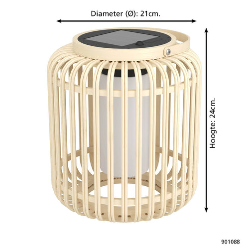 EGLO solar tafellamp buiten Marliano - 24 cm - bruin/zwart/wit - vtwonen shop