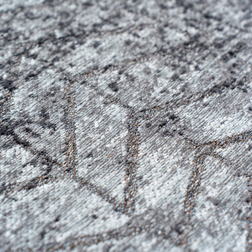 Louis De Poortere vloerkleed Harlem Contrast - zwart - 140x140cm - vtwonen shop