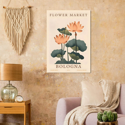 Artfulprints Poster Flower market - Bologna   - A4 21x29.7 cm - Meerkleurig