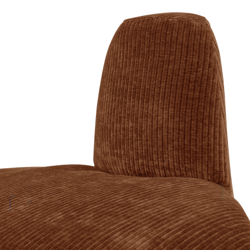 WOOOD eetbank hoek rond rugleuning Mojo Base - Rib - Roestbruin - 83x76x76
