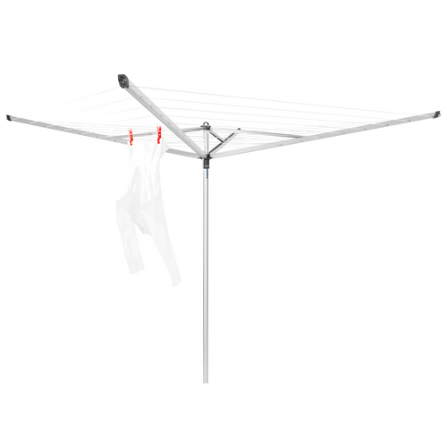 Brabantia Droogmolen Essential, 40 meter met bodemhuls, doorsnede 35 mm, met hoes - Metallic Grey