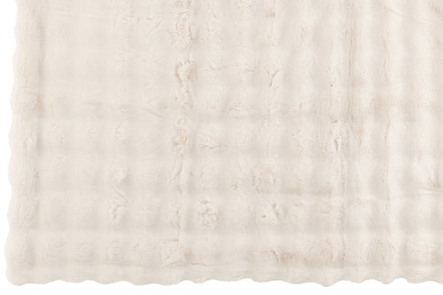 J-Line plaid Wave - polyester - wit - 180 x 130 cm