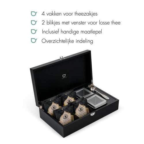 Bredemeijer - Theedoos met 4 vakken, 2 blikken en een maatlepel - vtwonen shop