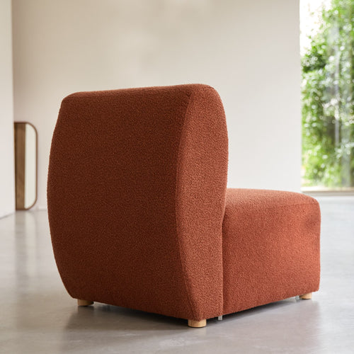 Tikamoon Modulaire fauteuil van massief acaciahout en terracotta stof - Terracotta - vtwonen shop