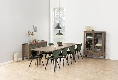 Lisomme Fem Eetkamerstoel Velvet Groen - Zwarte Poten - vtwonen shop