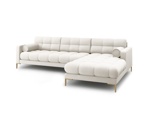 Cosmopolitan Design rechter hoekbank Bali 5-zits, structurele stof, lichtbeige - 185x293x75cm