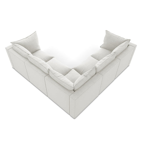 LaMiaSofa Modulaire hoekbank Ravenna - bouclé - wit - 255x255x77
