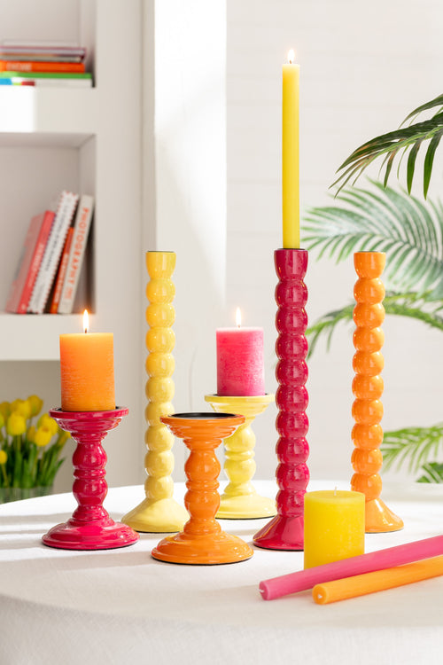 J-Line kandelaar - hout - fuschia - vtwonen shop