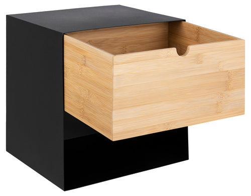 Rebellenclub Nachtkastje Bath - Zwart met bamboe lade - vtwonen shop