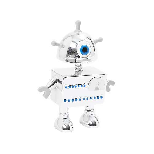 Sia Deco Spaarpot Robot - Kerst Decoratief - Resin Zilver - H18 - vtwonen shop