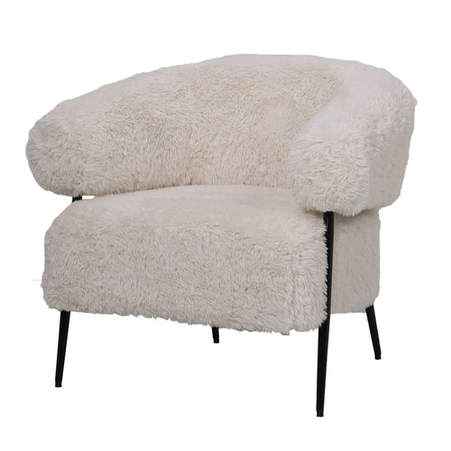 DÉJA Living Fauteuil Bogo Fluffy - Beige Stof - 86x74x78cm - vtwonen shop