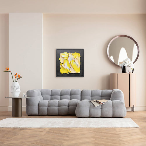 Kare Design Schilderij Abstract In Box 80x80cm geel - vtwonen shop