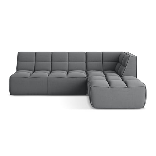 LaMiaSofa Modulaire hoekbank rechts Belluno - velours - staal - 258x178x75