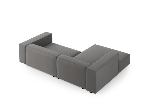 Cosmopolitan Design linker hoekbank Arendal 3-zits, flueel, cement - 166x224x70cm