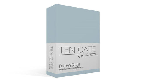 Ten Cate topper hoeslaken - 100% katoensatijn - 140x200 -  lichtblauw