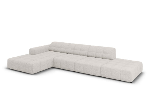 Cosmopolitan Design linker hoekbank Chicago 5-zits, chenille lichtgrijs - 167x348x78cm