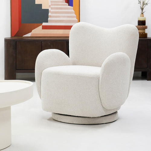 DÉJA Living Draaifauteuil Lola - Stof - Off-White - vtwonen shop