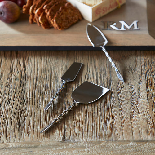 Rivièra Maison RM Twisted Cheese Knives 3 pieces - Roestvrij Staal - Zilver - vtwonen shop