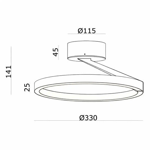 Artdelight plafondlamp Oregon - 1 lichts - 33  x 14.1   cm - champagne