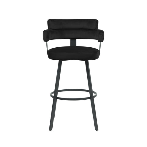 LABEL51 Barkruk Bardio - Zwart Velvet - Zithoogte 75cm - Set van 2 - vtwonen shop