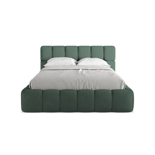 LaMiaSofa Bed met opbergruimte Roma - chenille stof - groente - 160x228x82