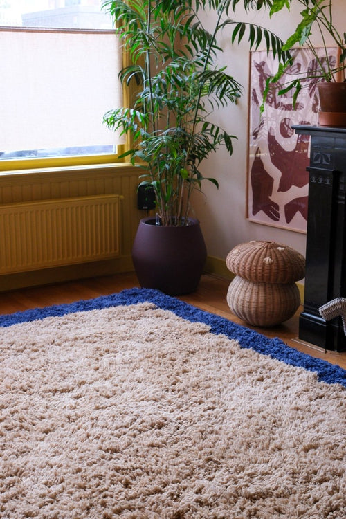 Interieur05 vloerkleed Pilo - hoogpolig - beige/blauw - 200 x 290 cm - vtwonen shop