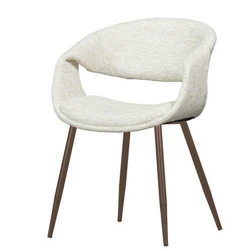 WOOOD eetkamerstoelen Yossi Metalen Koper Poot - Naturel - Set van 6