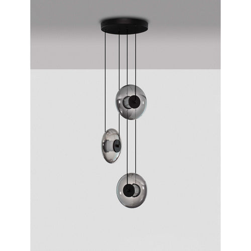 Nova Luce BALLET  Hanglamp Ballet Cluster, Sandy Black, Smokey Grey, Triac dimbare LED, 24W, 660lm, 3000K