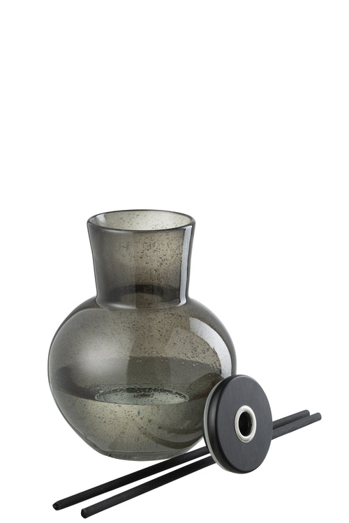 J-Line geurstokjes Deksel Olive & Frank Incense - glas - groen