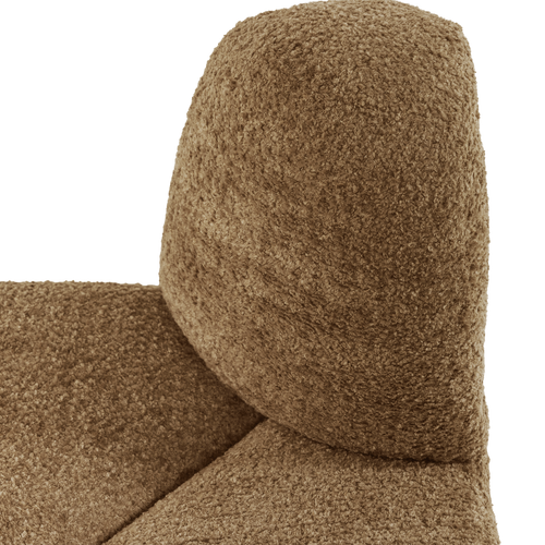 WOOOD eetbank hoek rond rugleuning Mojo - Wollig - Honinggeel - 83x100x74