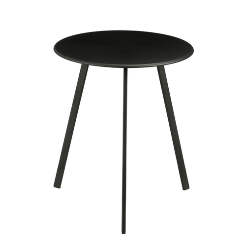 Mica Decorations Seatle Bijzettafel voor Buiten - Salontafel Rond - Plantentafel en Koffietafel - H45 x D38 cm - IJzer - Zwart