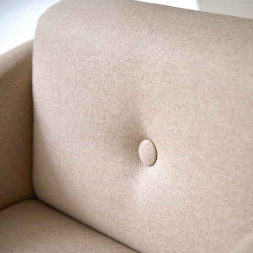 Tikamoon Fauteuil van massief eiken en ecru wol - Beige - vtwonen shop