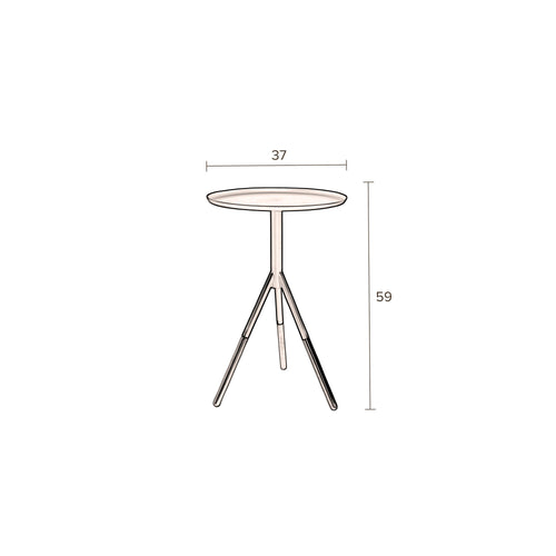 Dutchbone Elia Bijzettafel Rond 37 cm Zwart/Goud - vtwonen shop