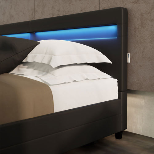 Home Deluxe LED-bed NUBE Zwart