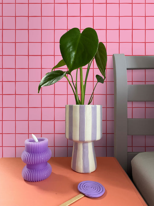 ESTAhome behang geblokt motief roze - 50 x 900 cm - 131597 - vtwonen shop