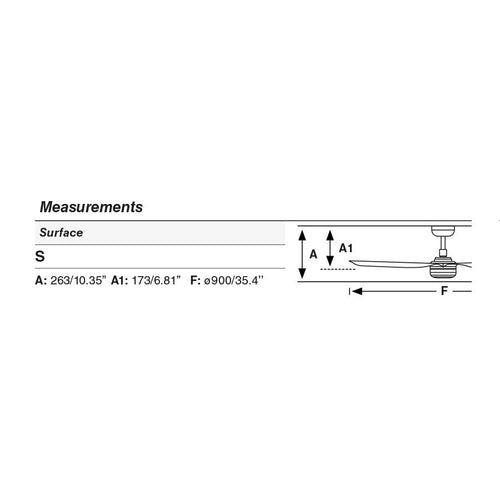 Faro MINI Punt Small Led Zwart DC Plafondventilator 6 snelheden