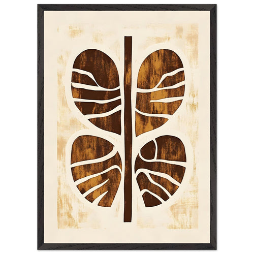 Artfulprints Poster met Lijst Boho – Rooted form   - 50x70 cm - Terracotta