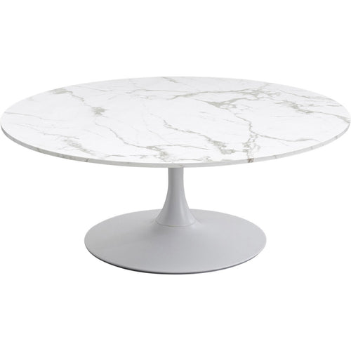Kare Design Salontafel Schickeria marmerprint wit Ø110cm