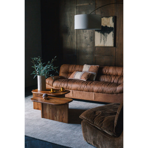 Dutchbone Douglas 3-zitsbank Leer Cognac Bruin - vtwonen shop