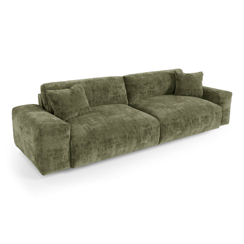 Premium Interiors - Bank CHEER - gewaafd fluweel vintage groen 220cm