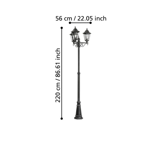 EGLO staande lamp buiten Navedo - e27 - 220 cm - zwart