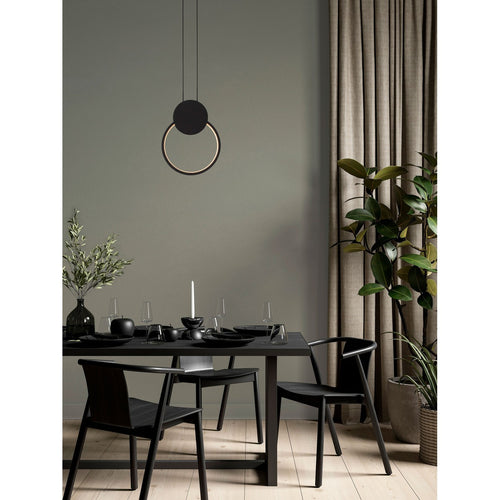 Nova Luce WIRO Ronde, geïntegreerde LED-hanglamp voor aan het plafond, zandkleurig zwart, 11W, 770lm, 3000K