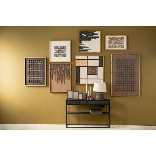 Home Society - Wanddecoratie Checkers - bruin - 82 x 62 x 4 cm - Asian crafts selection - vtwonen shop