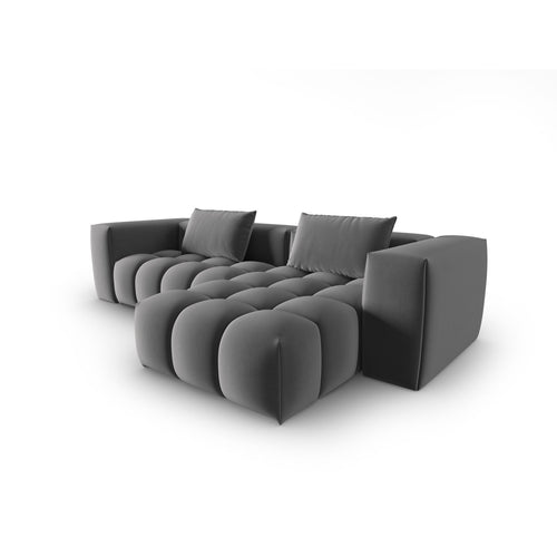 Cosmopolitan Design - Modulaire hoekbank rechts Verona 3-zits, flueel warm grijs - 145x260x70cm