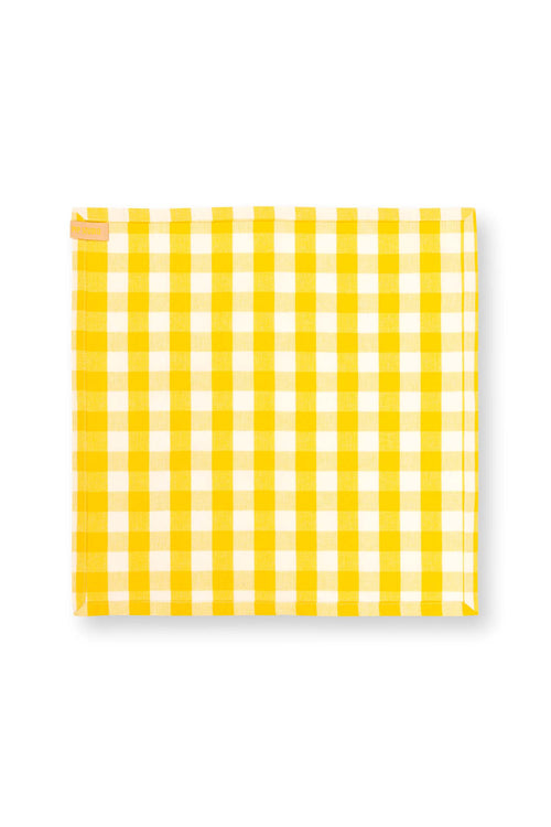 Pip Studio - Servetten Check - Geel - 40x40 cm - Set van 4