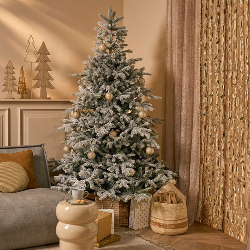 Black Box Trees Grimshaw Boom - Kerstboom met Frosted Sneeuweffect - Kerstversiering voor Binnen in Huis - Kunstboom met Scharnierconstructie - H215 x